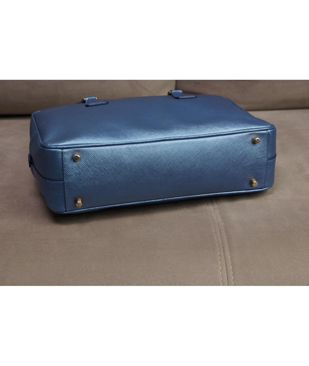 PRADA Голубая кожаная сумка через плечо, фото 7