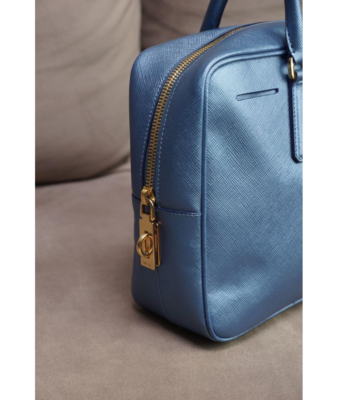 PRADA Голубая кожаная сумка через плечо, фото 2