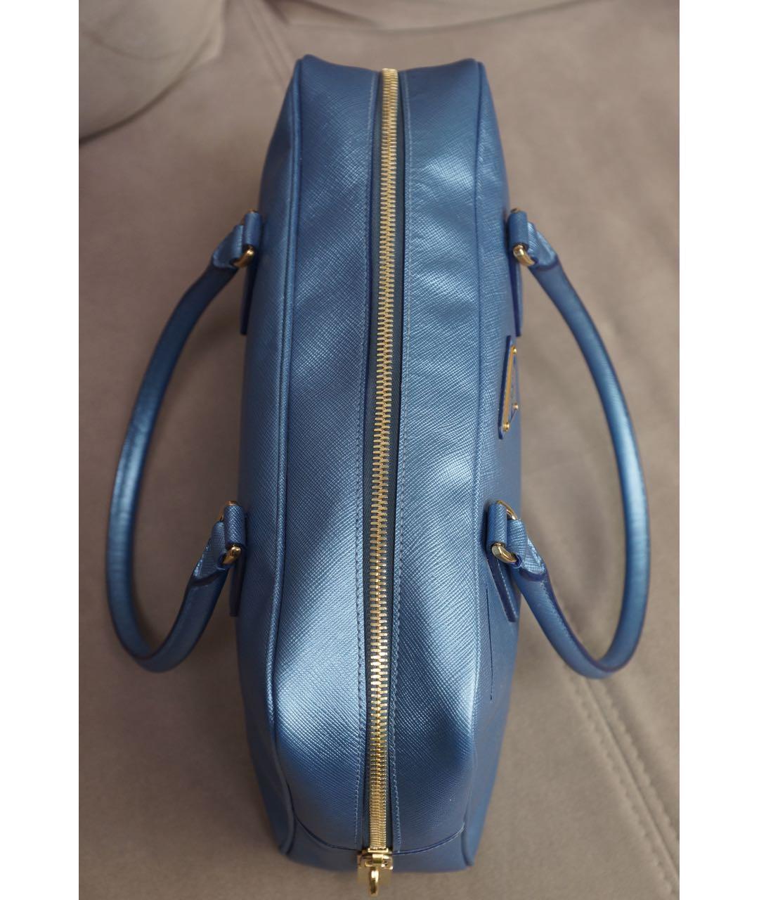 PRADA Голубая кожаная сумка через плечо, фото 4