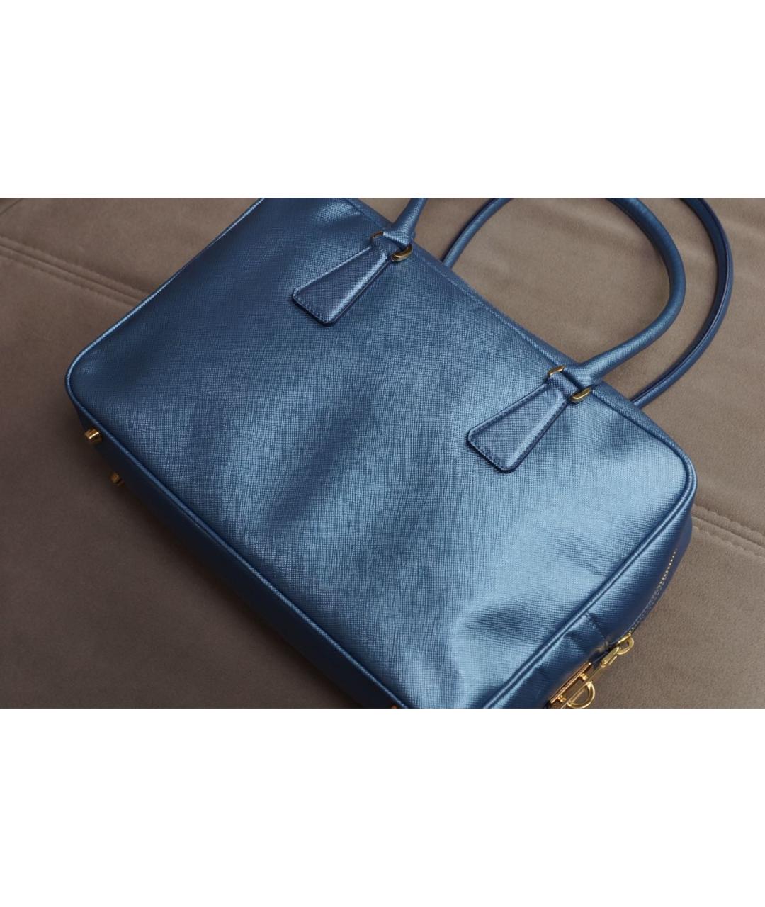 PRADA Голубая кожаная сумка через плечо, фото 5