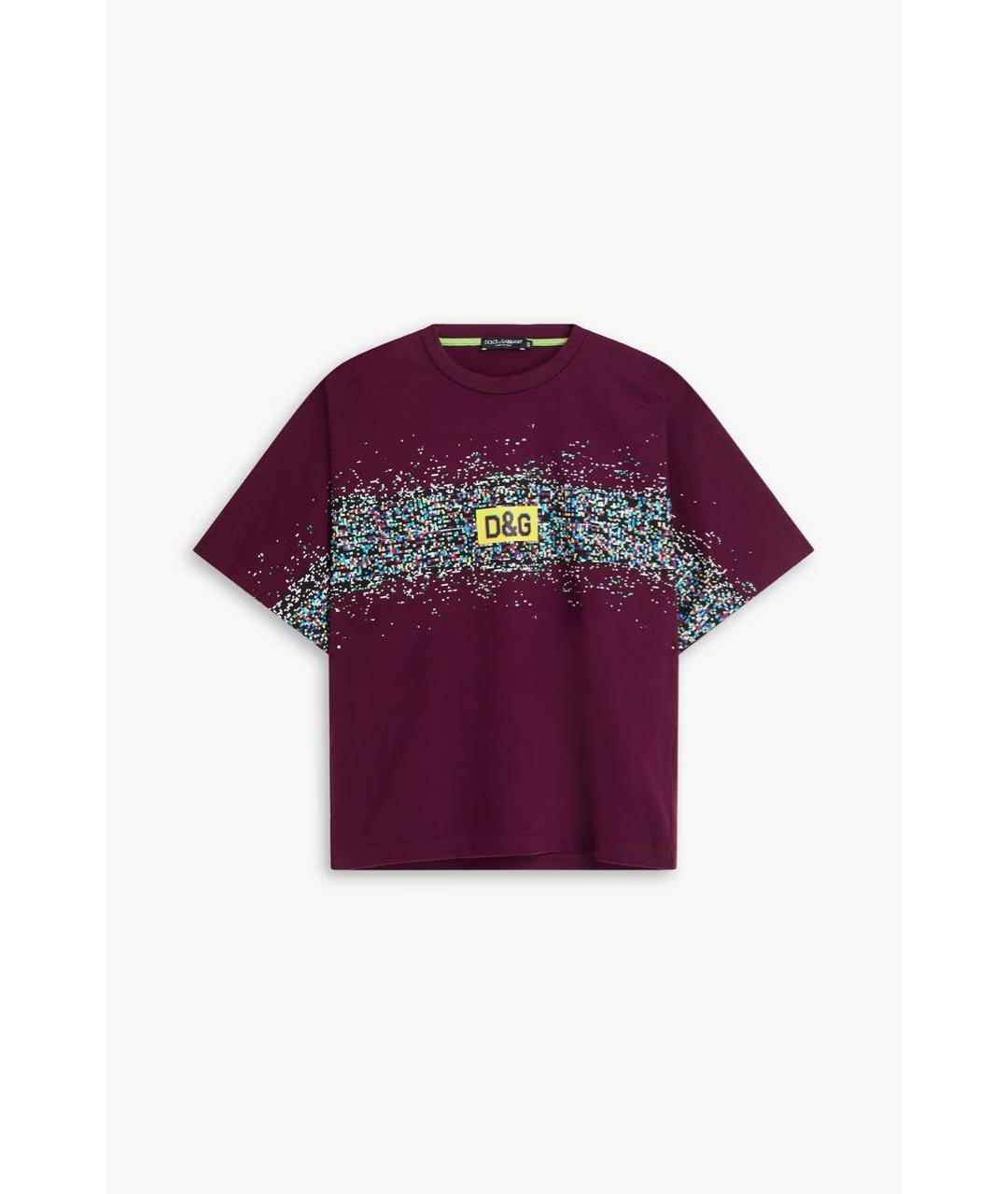 DOLCE&GABBANA Бордовая хлопковая футболка, фото 9