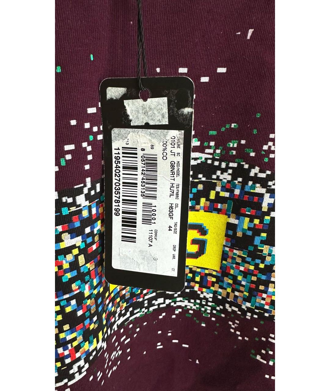 DOLCE&GABBANA Бордовая хлопковая футболка, фото 6