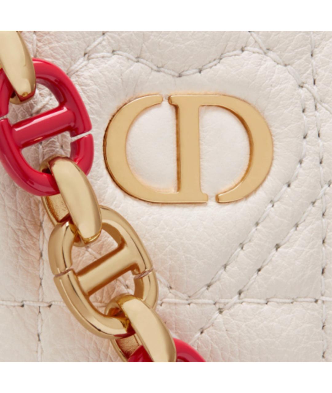 CHRISTIAN DIOR Белый кожаный кошелек, фото 5