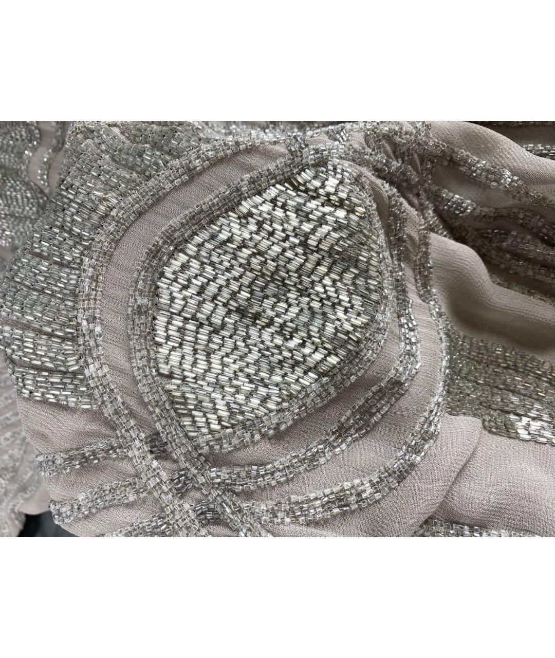 TWIN-SET Бежевое вискозное платье, фото 4