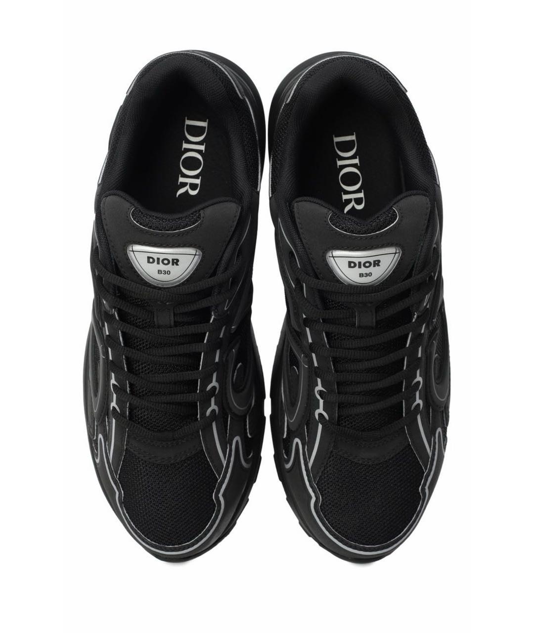 CHRISTIAN DIOR Черные кожаные низкие кроссовки / кеды, фото 4