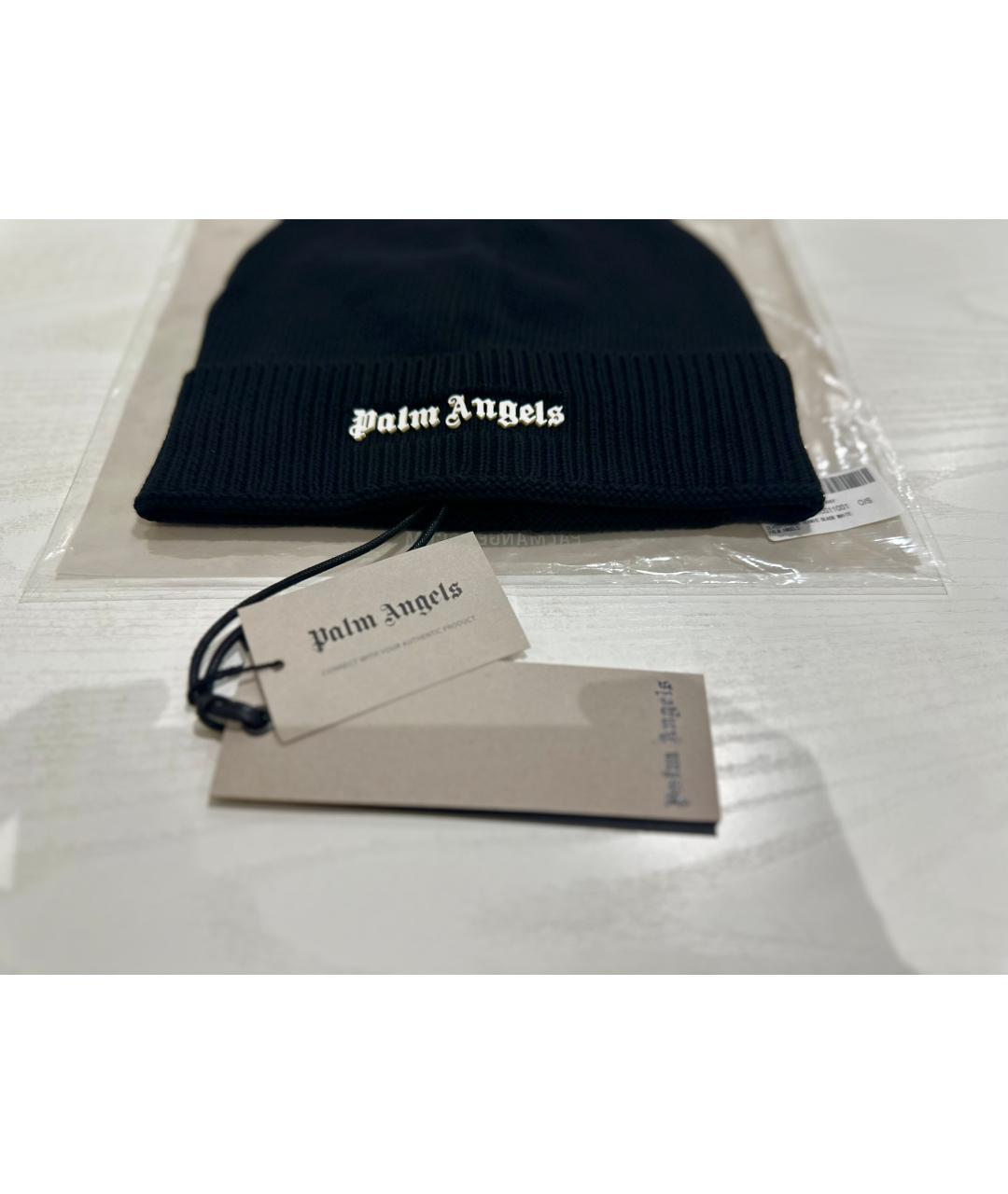 PALM ANGELS Черная хлопковая шапка, фото 2