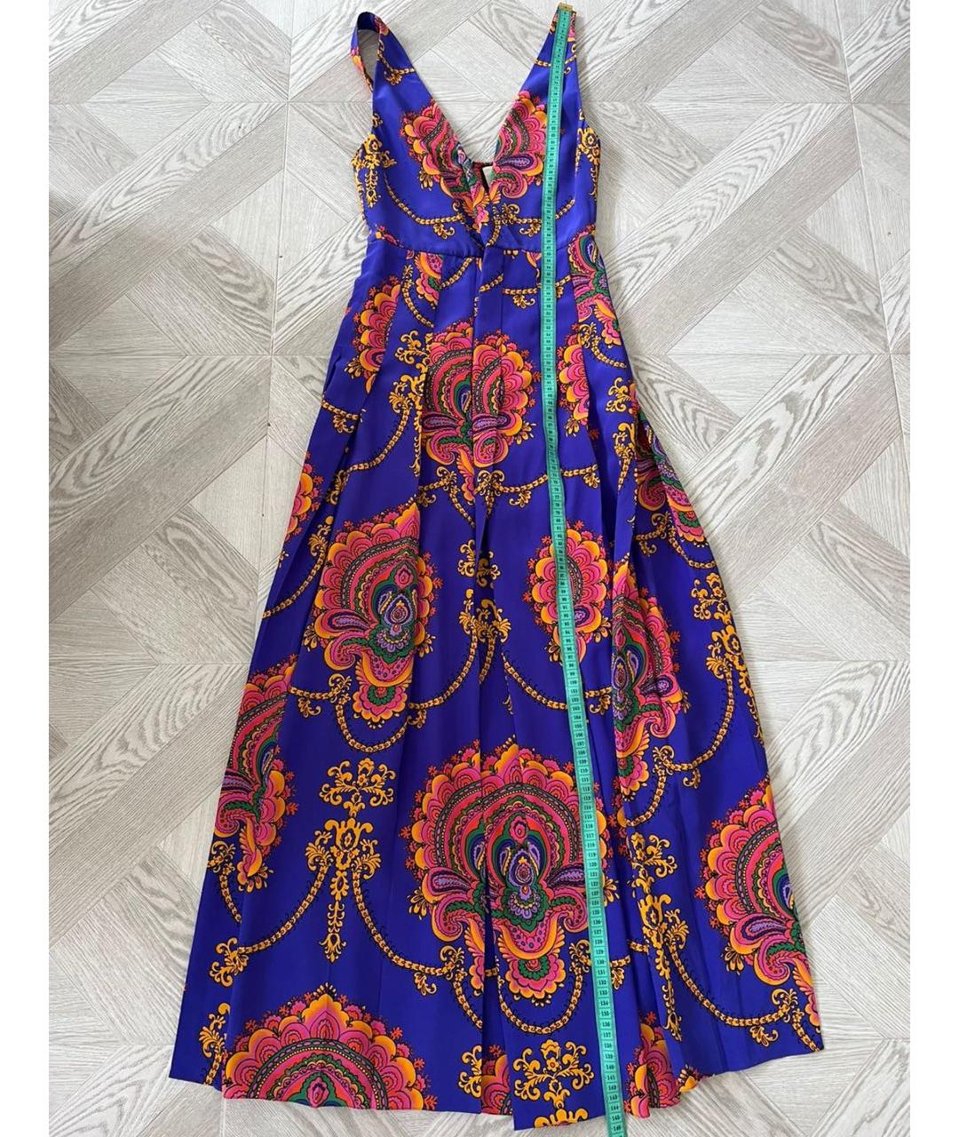 GUCCI Синий шелковый сарафан, фото 3