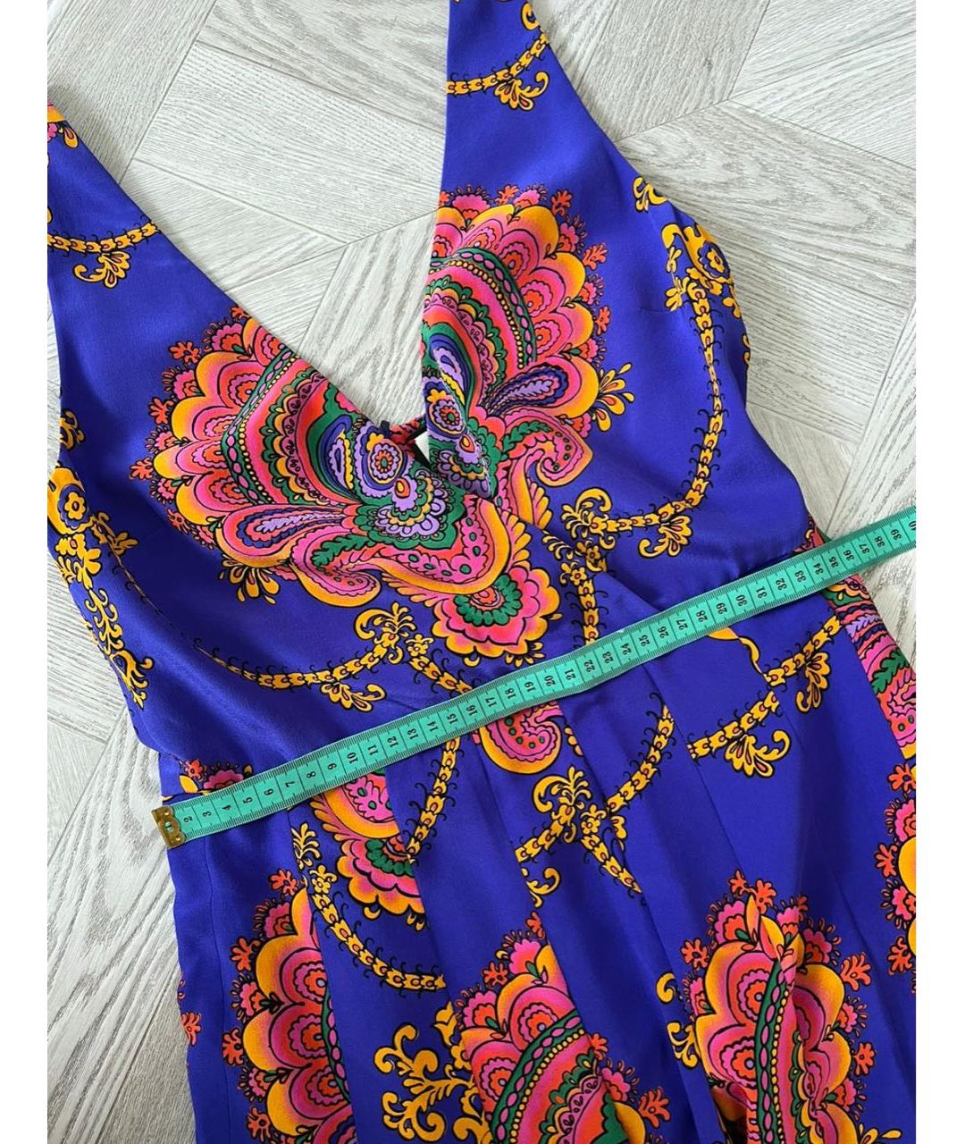 GUCCI Синий шелковый сарафан, фото 5