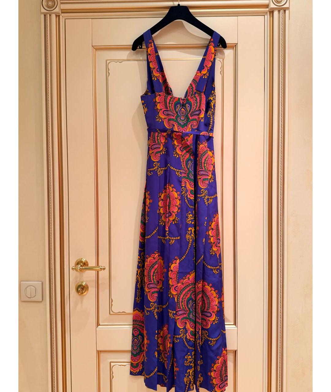 GUCCI Синий шелковый сарафан, фото 2