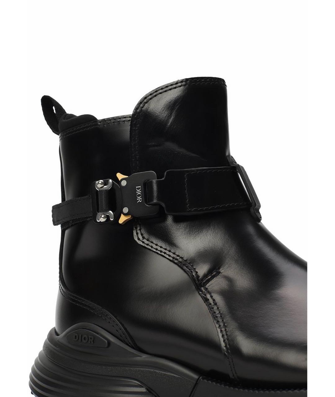 CHRISTIAN DIOR Черные кожаные высокие ботинки, фото 4
