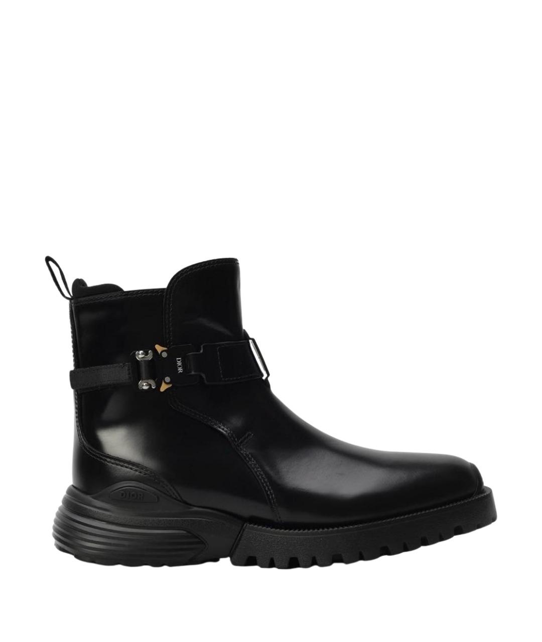 CHRISTIAN DIOR Черные кожаные высокие ботинки, фото 1