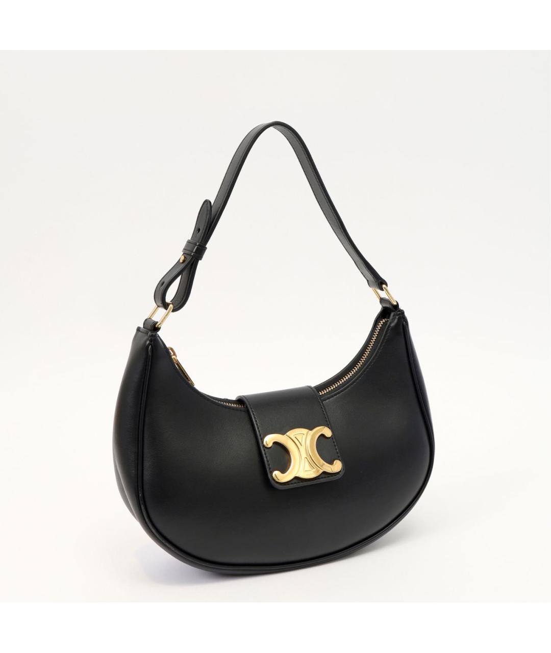 CELINE Черная кожаная сумка с короткими ручками, фото 2