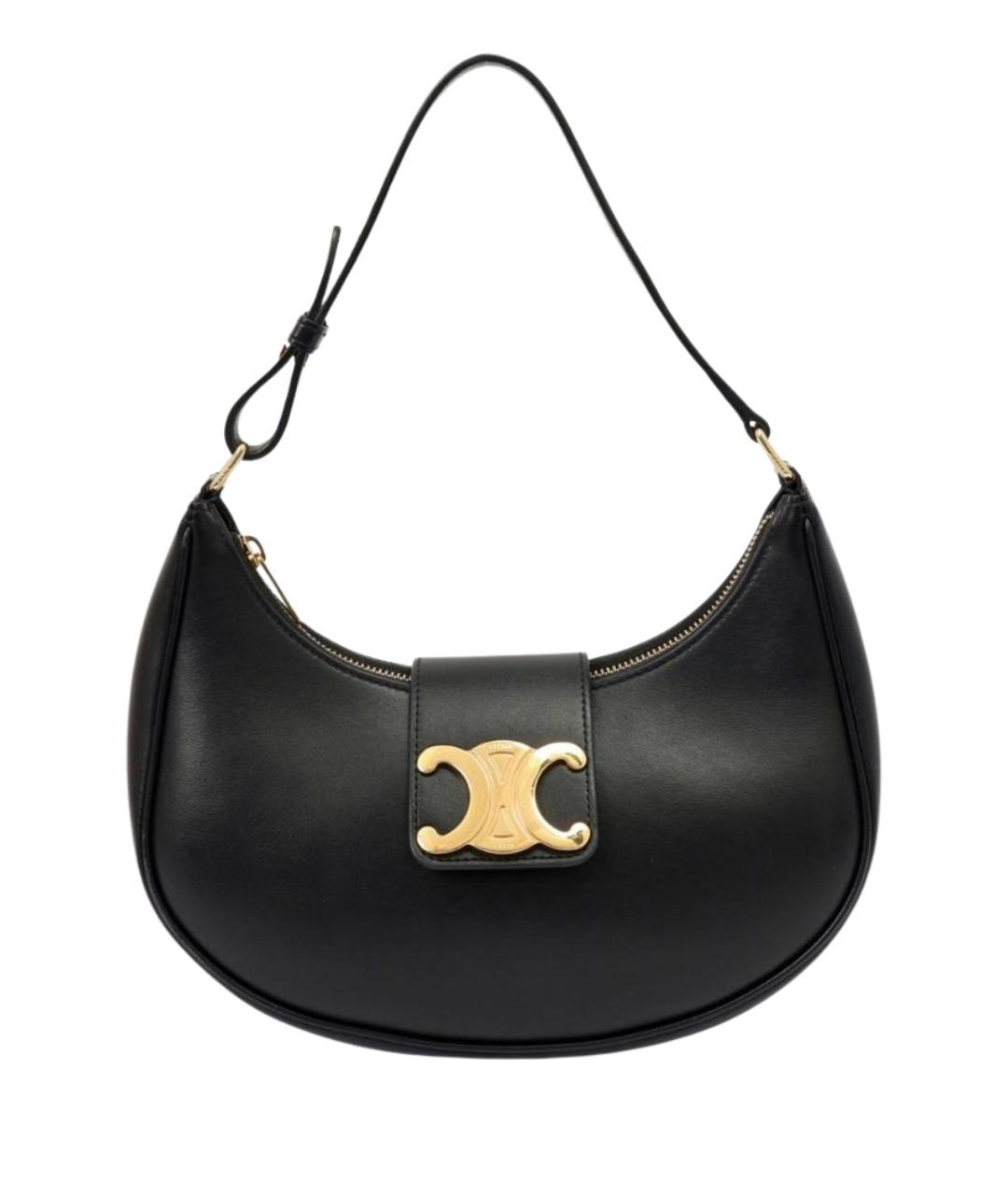 CELINE Черная кожаная сумка с короткими ручками, фото 1