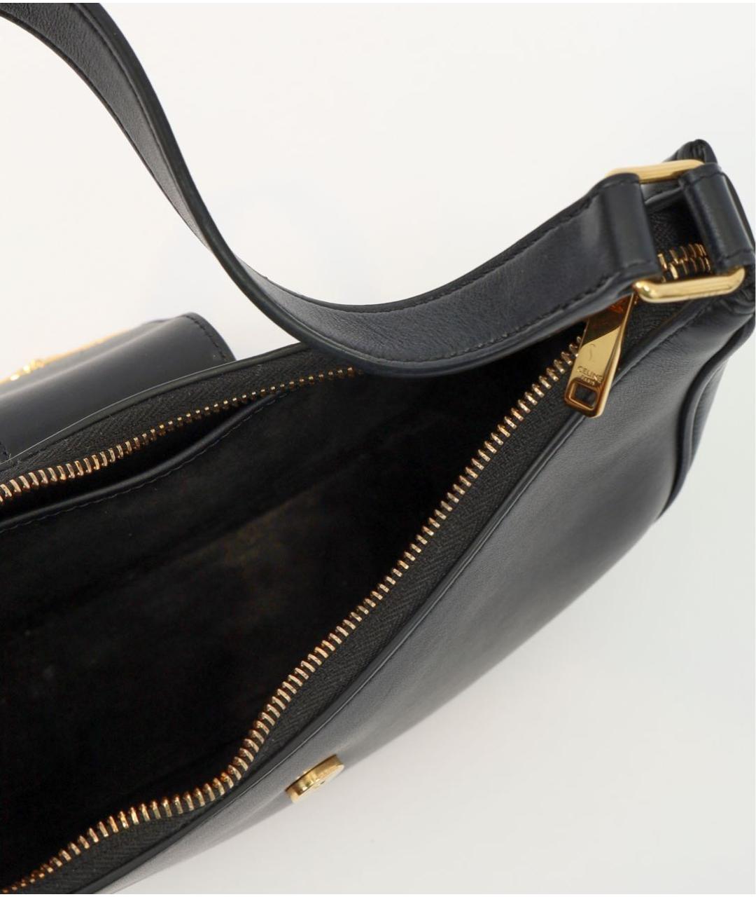 CELINE Черная кожаная сумка с короткими ручками, фото 4