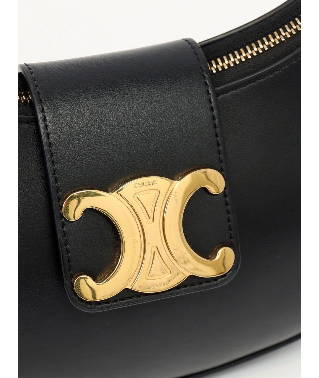 CELINE Черная кожаная сумка с короткими ручками, фото 5