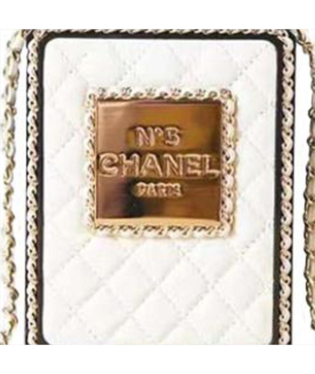 CHANEL Белая кожаная сумка через плечо, фото 5