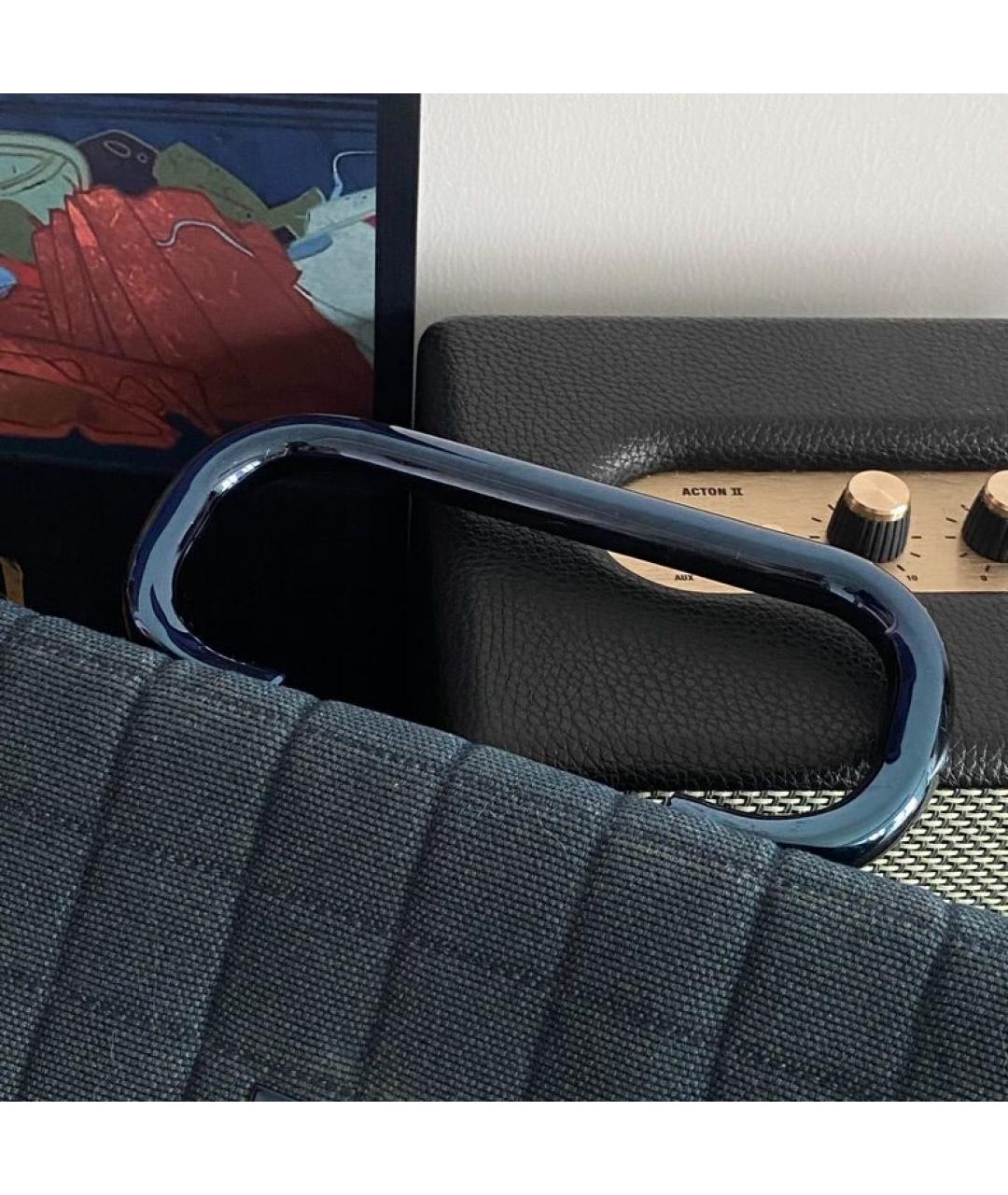 CHANEL Синяя деним сумка с короткими ручками, фото 2