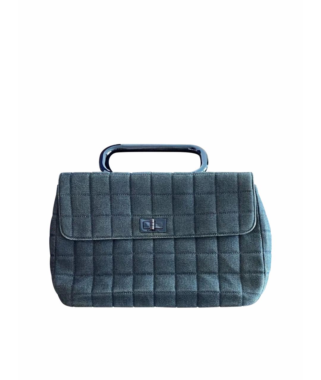 CHANEL Синяя деним сумка с короткими ручками, фото 1