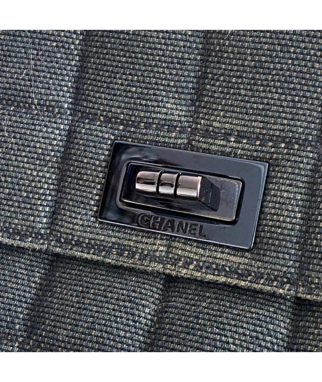 CHANEL Синяя деним сумка с короткими ручками, фото 3