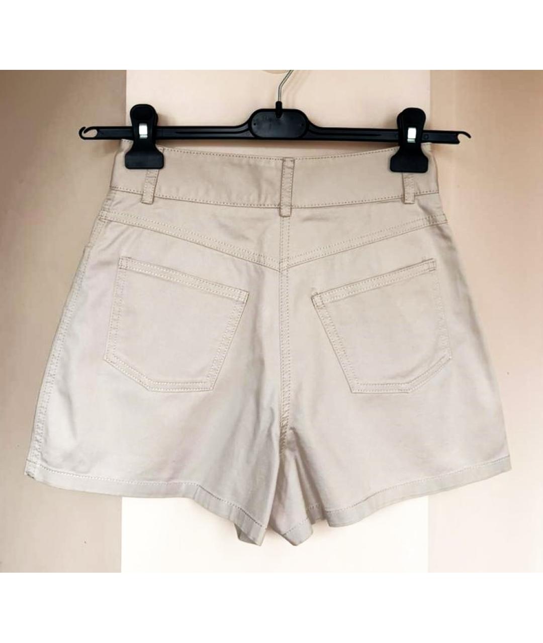MIU MIU Бежевые хлопковые шорты, фото 3
