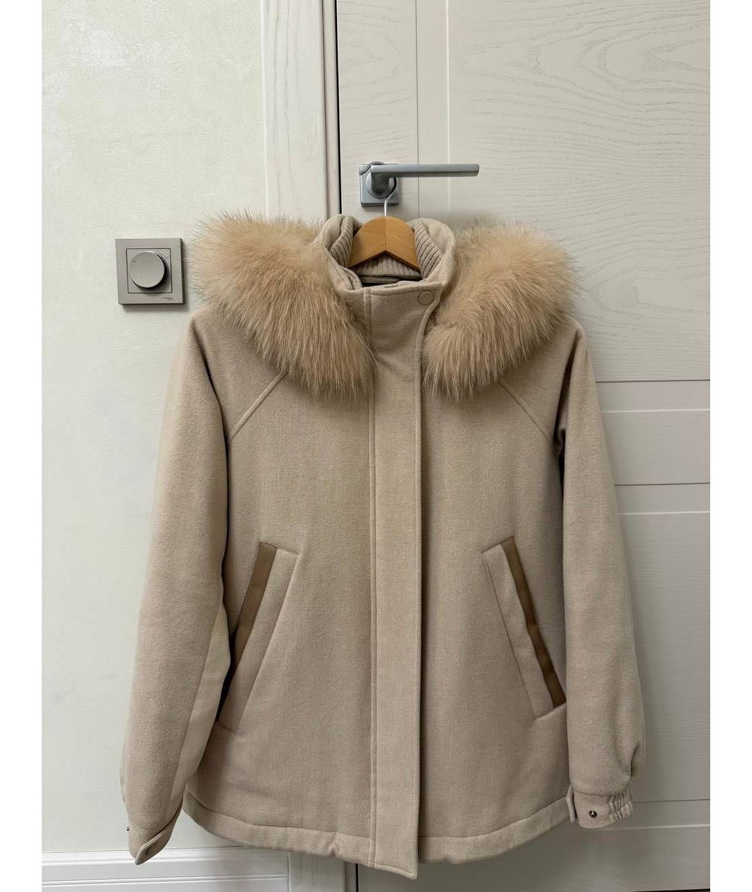 LORO PIANA Бежевая кашемировая парка, фото 5