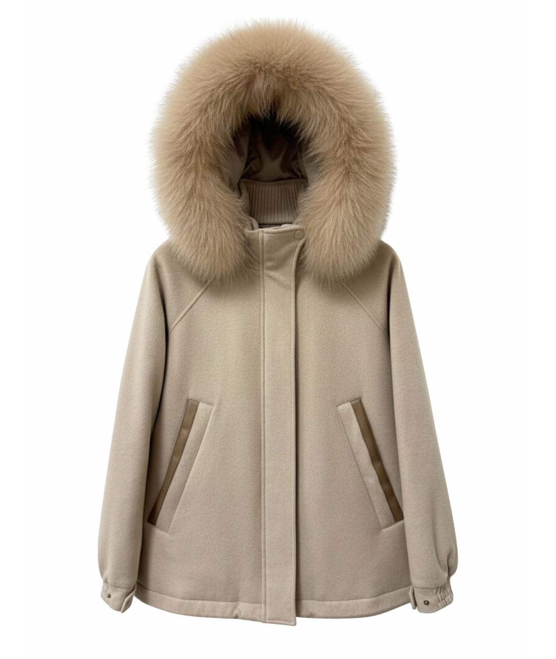 LORO PIANA Бежевая кашемировая парка, фото 1