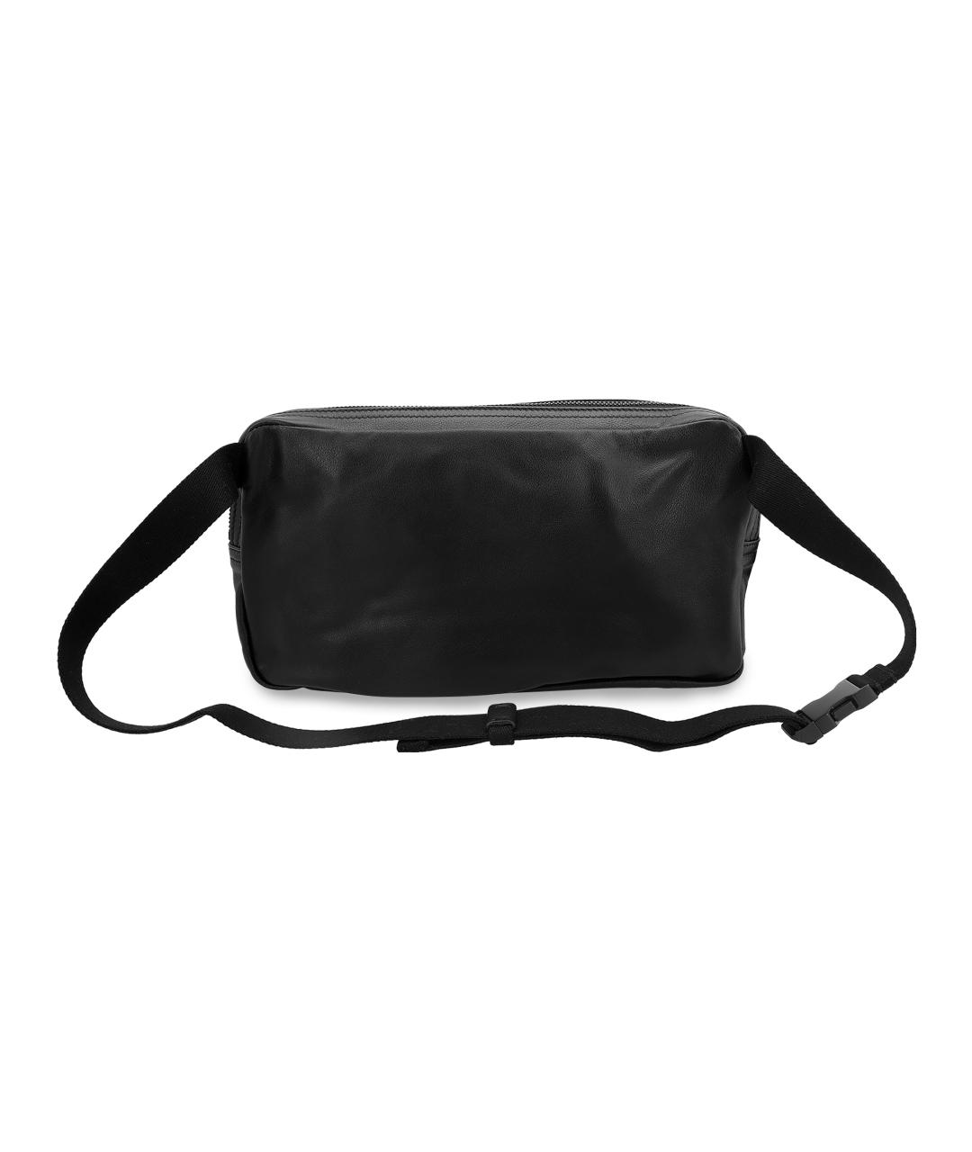 BOTTEGA VENETA Черная кожаная поясная сумка, фото 3