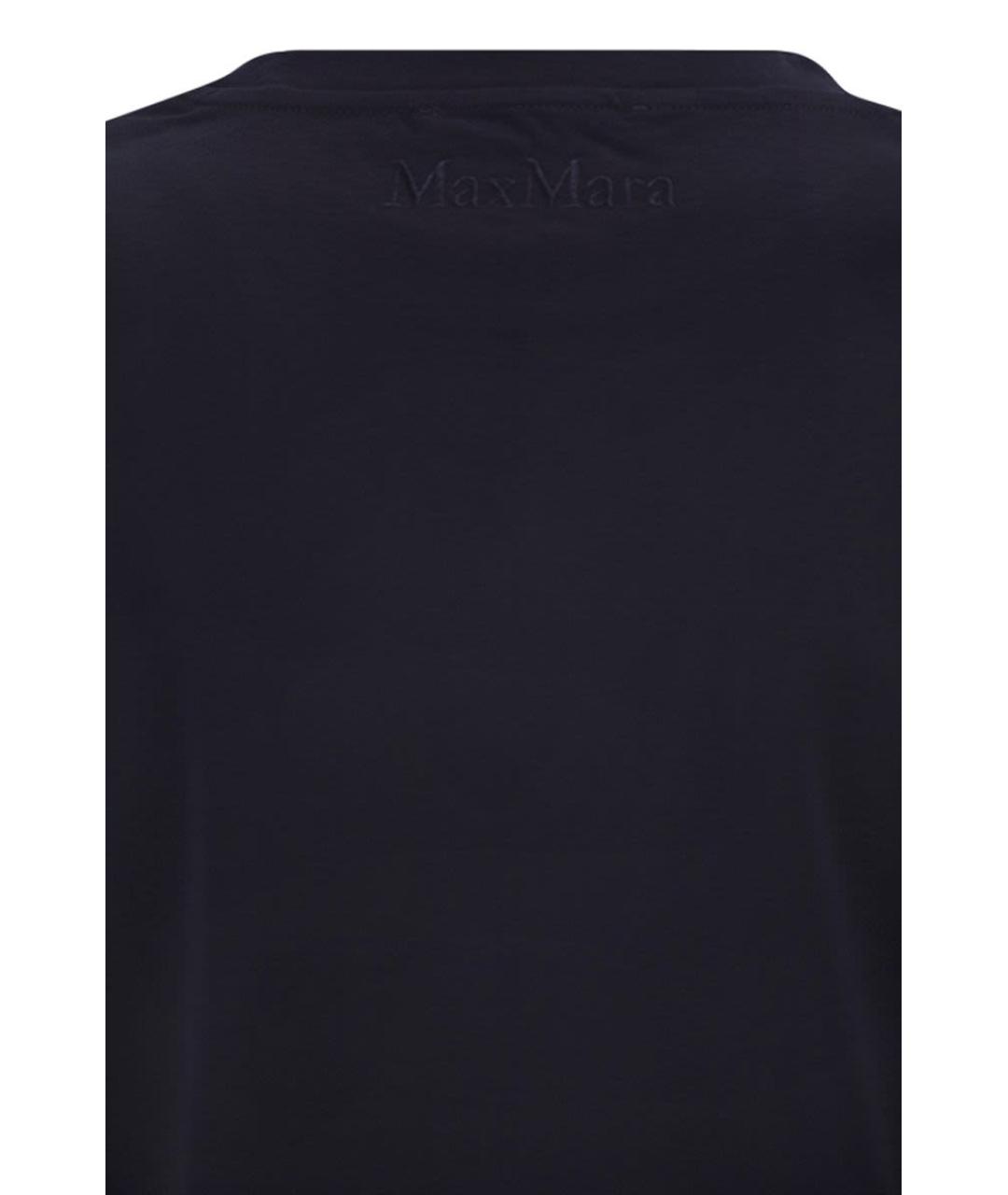 MAX MARA Синяя хлопковая футболка, фото 4