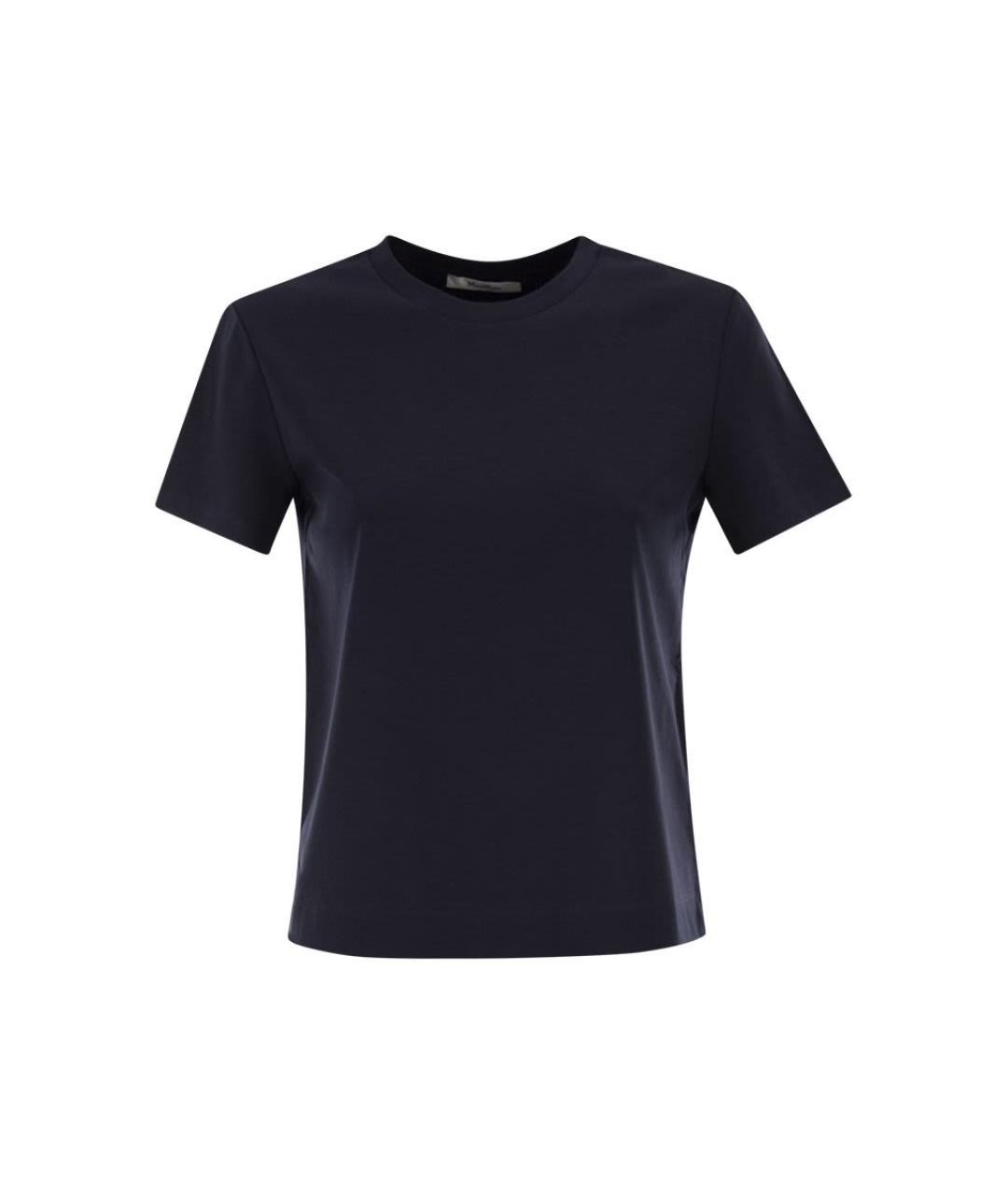 MAX MARA Синяя хлопковая футболка, фото 1