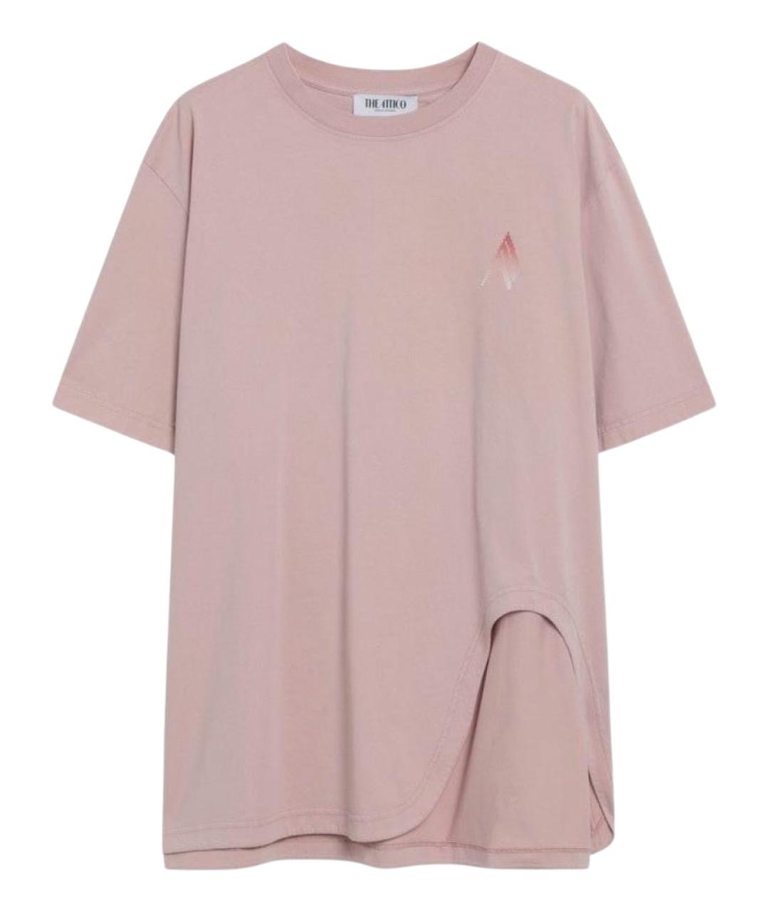 THE ATTICO Розовая хлопковая футболка, фото 1