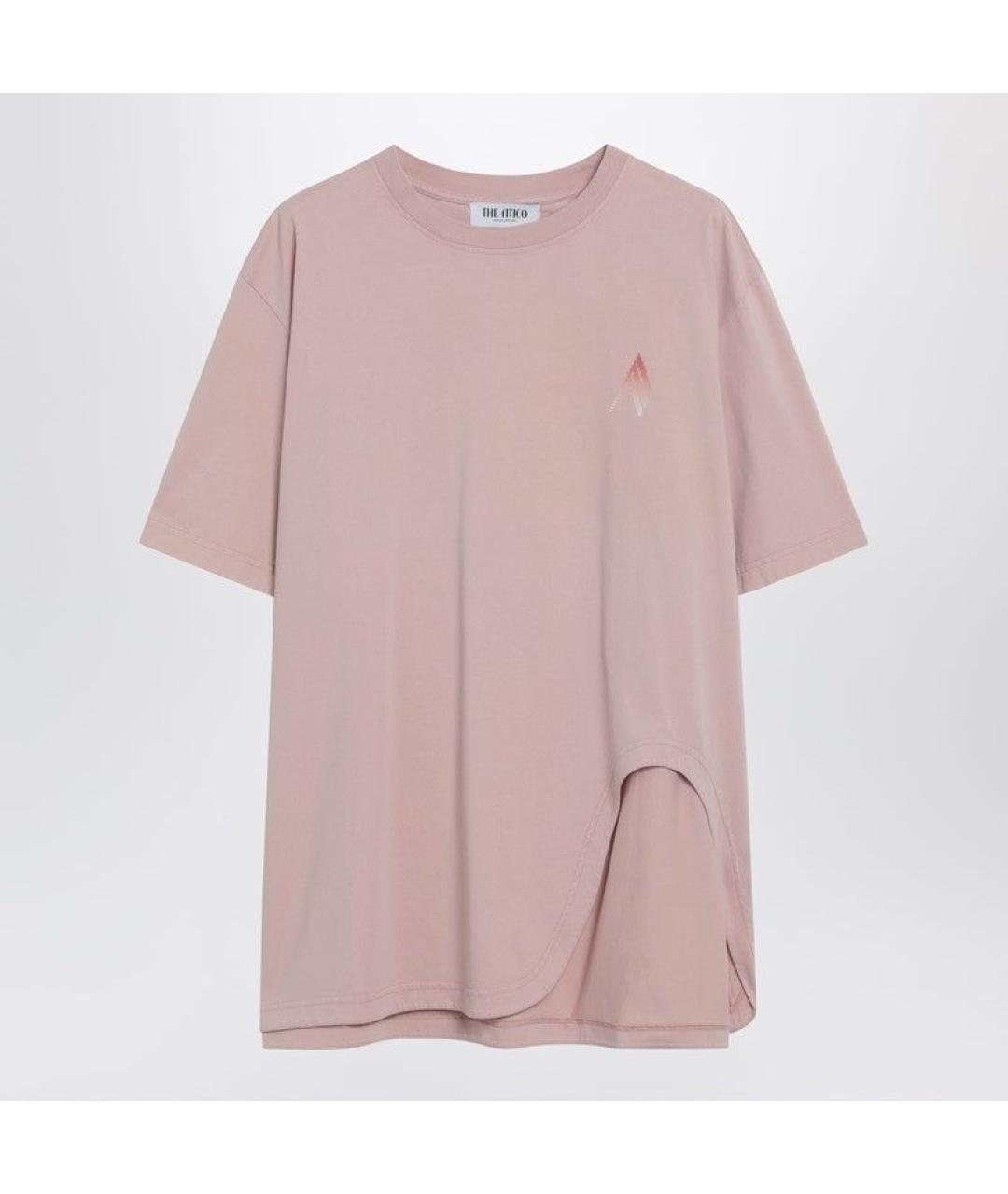 THE ATTICO Розовая хлопковая футболка, фото 3