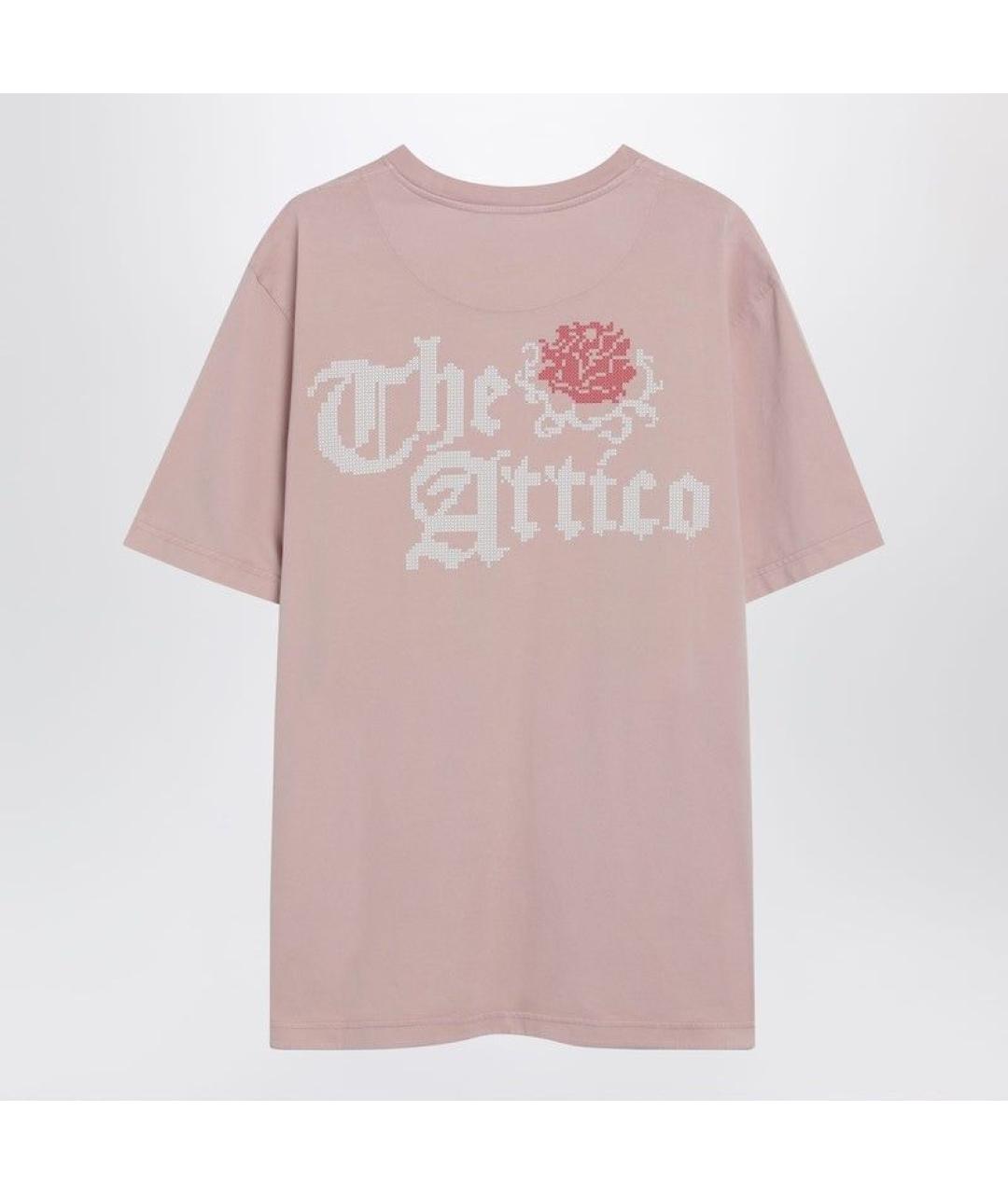 THE ATTICO Розовая хлопковая футболка, фото 2