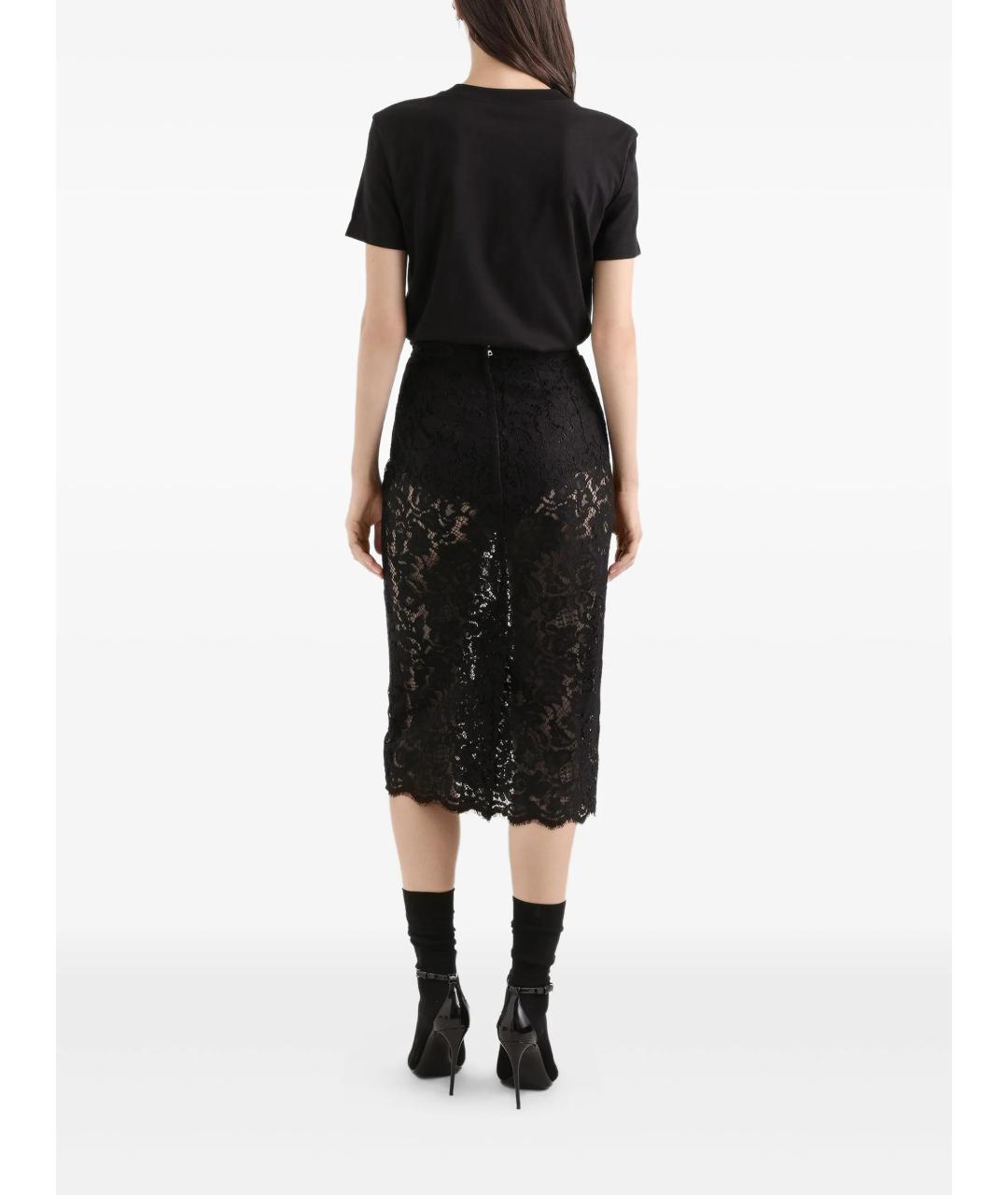 DOLCE&GABBANA Черная хлопковая футболка, фото 3