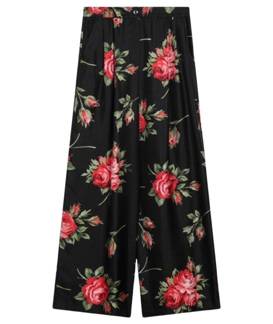 DOLCE&GABBANA Мульти шелковые прямые брюки, фото 1