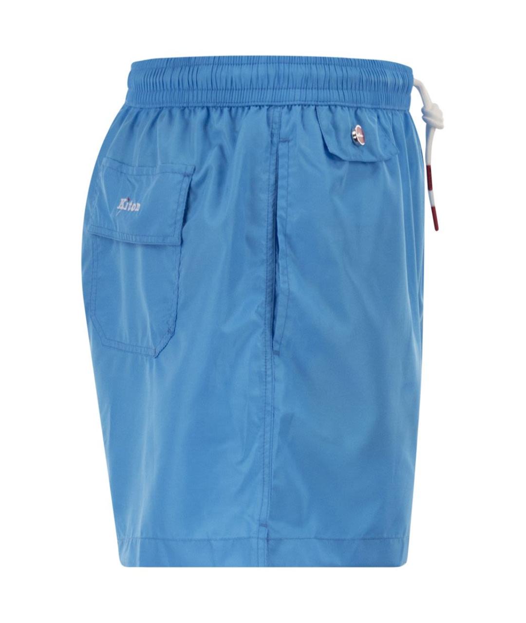 KITON Голубые полиэстеровые плавки, фото 3