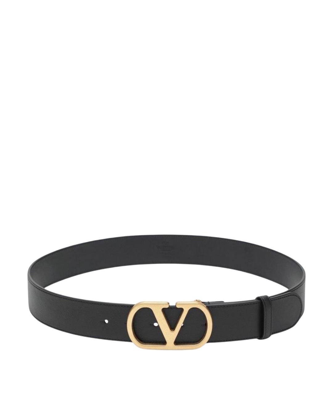 VALENTINO Черный кожаный ремень, фото 1