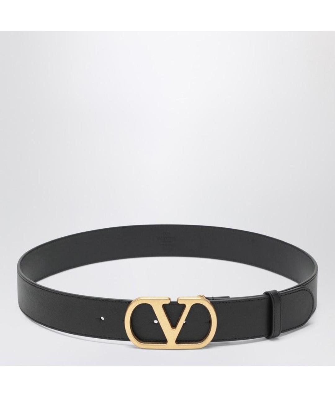 VALENTINO Черный кожаный ремень, фото 3