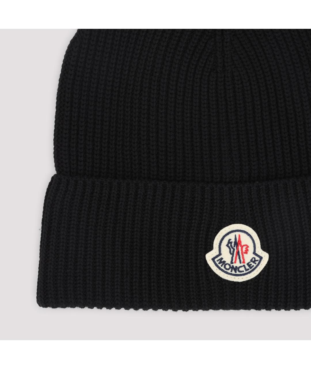 MONCLER Черная хлопковая шапка, фото 3