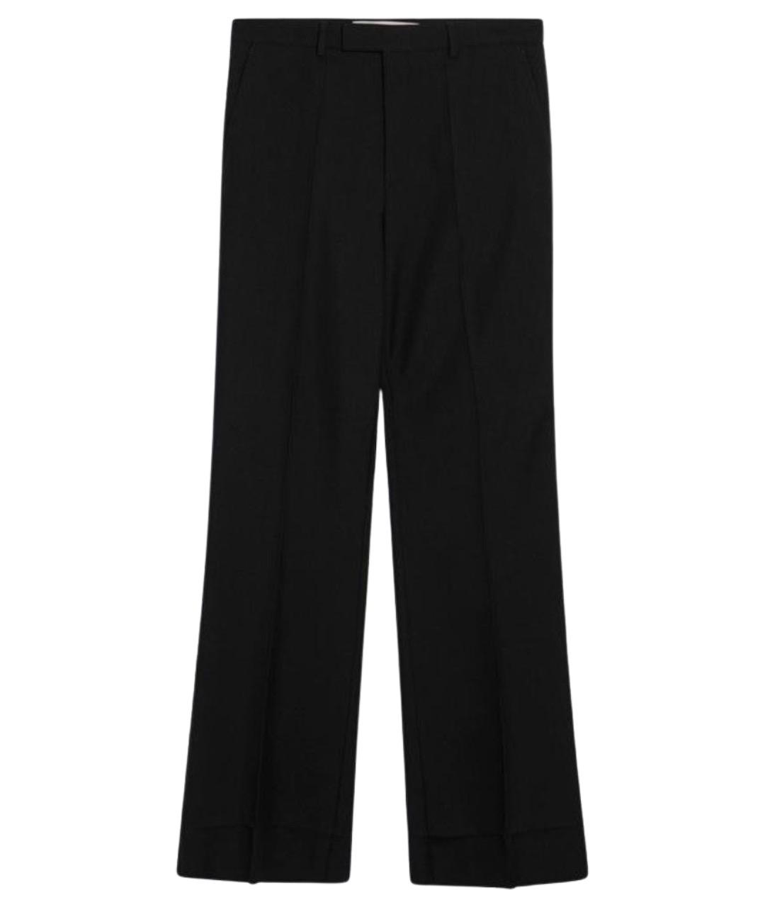 VALENTINO Черные шерстяные повседневные брюки, фото 1