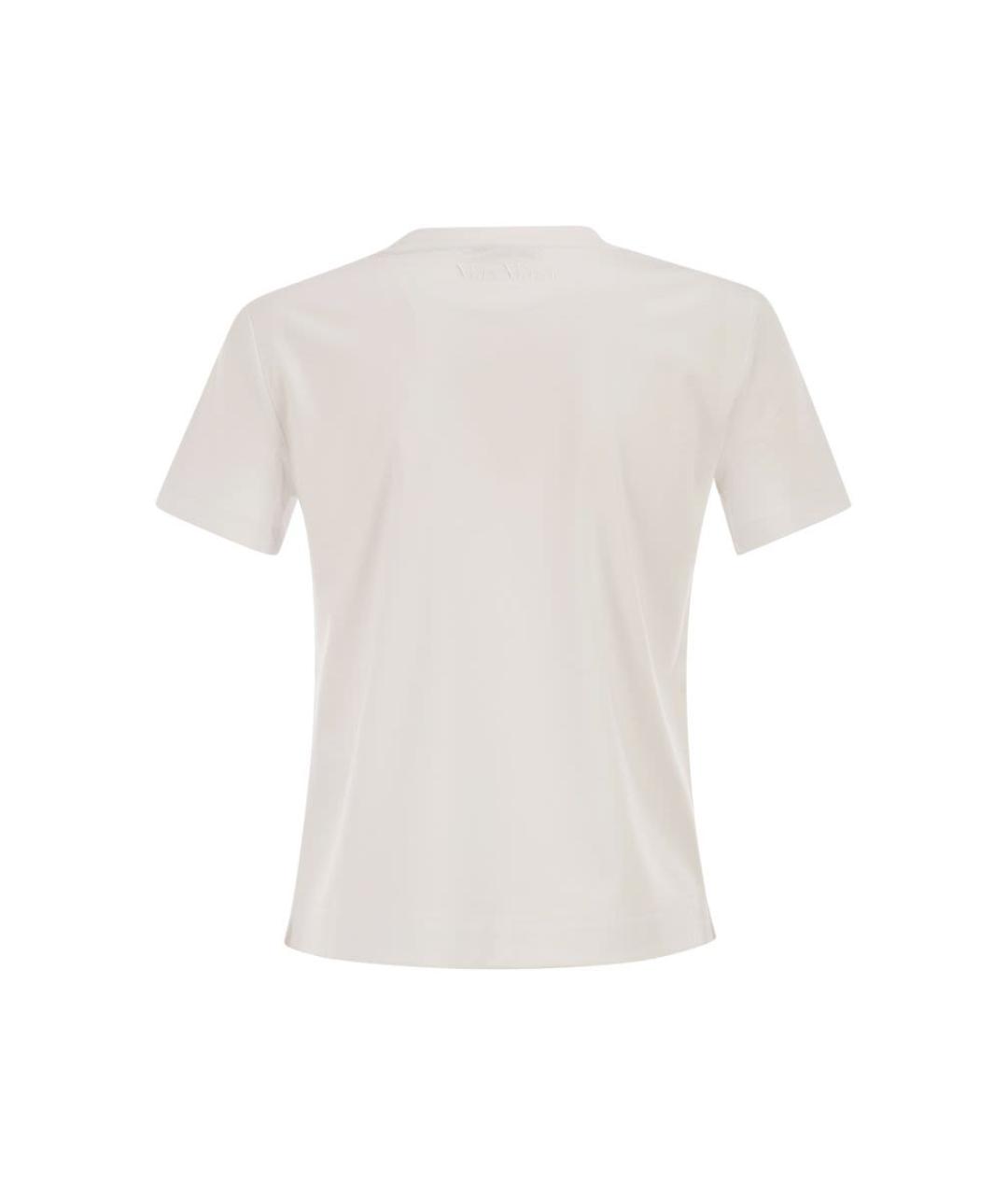 MAX MARA Белая хлопковая футболка, фото 2