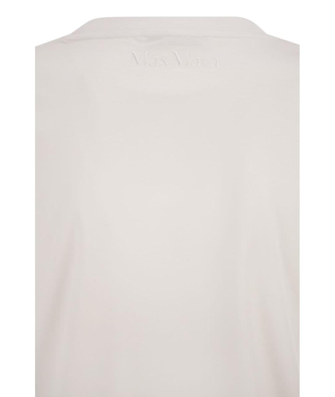 MAX MARA Белая хлопковая футболка, фото 4