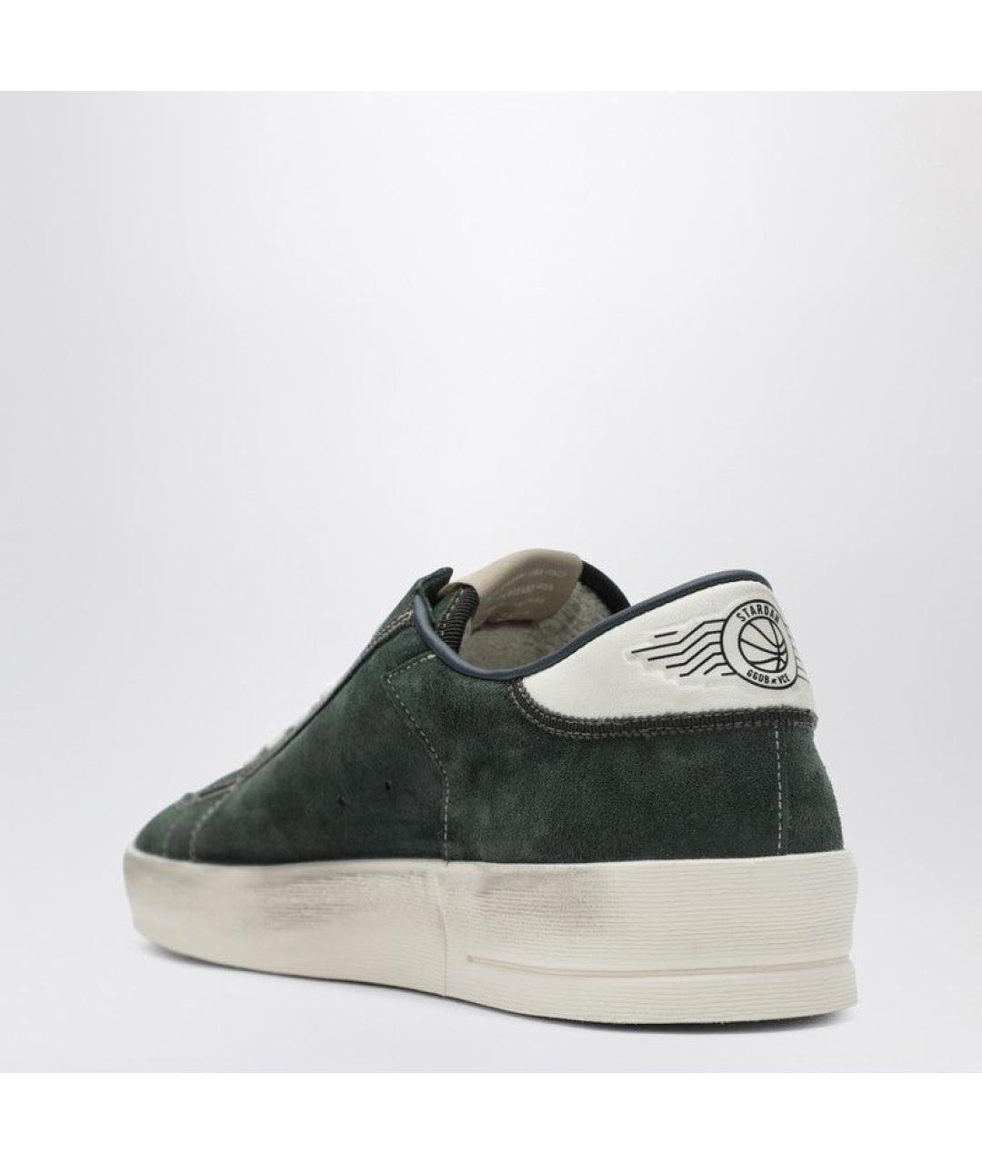 GOLDEN GOOSE DELUXE BRAND Зеленые кожаные низкие кроссовки / кеды, фото 3