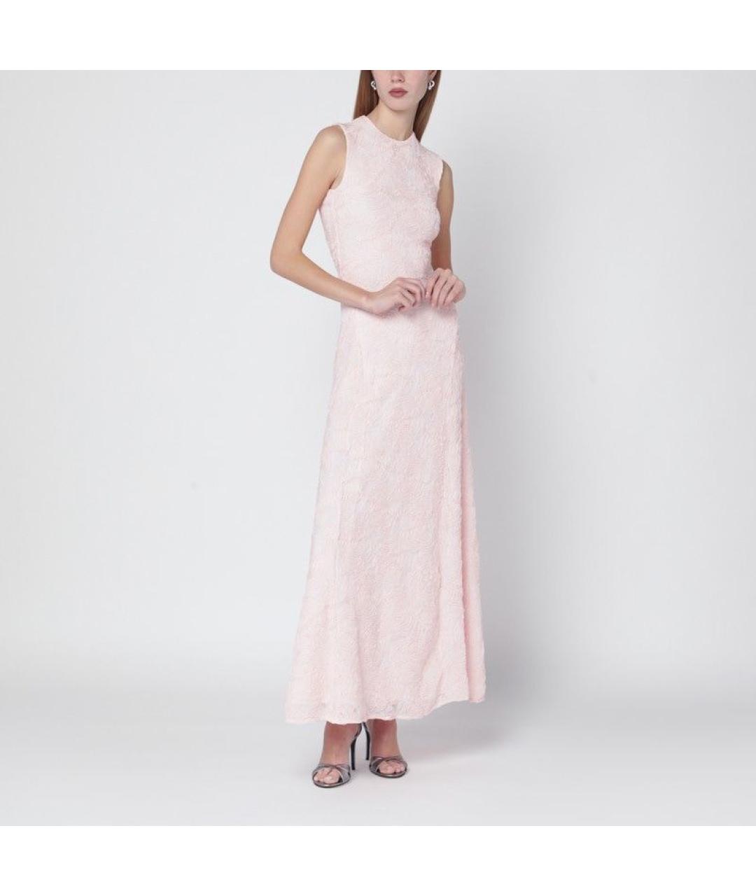 ROTATE Розовое полиэстеровое повседневное платье, фото 2