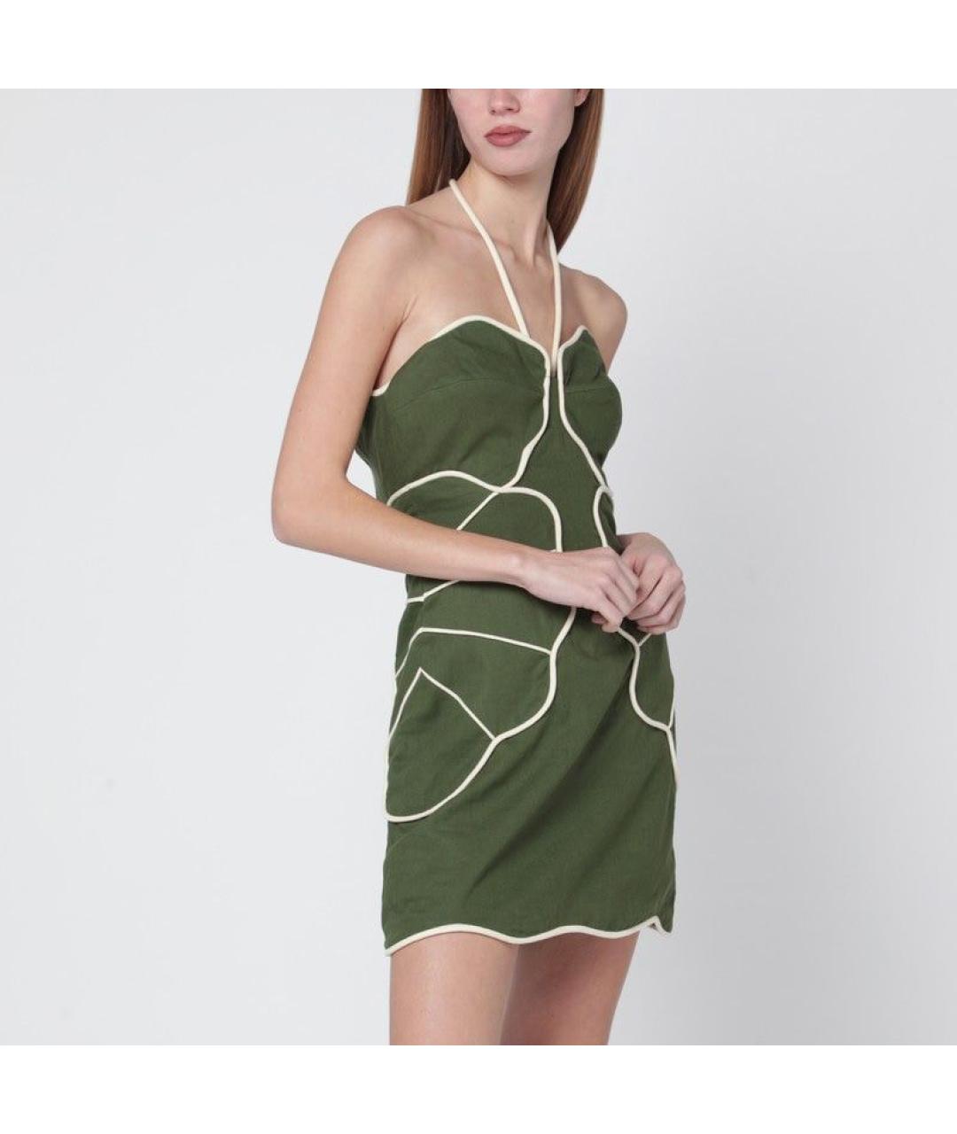 FARM RIO Зеленые льняное повседневное платье, фото 2
