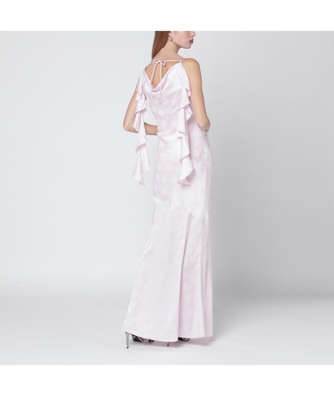 ROTATE Розовое полиэстеровое повседневное платье, фото 3