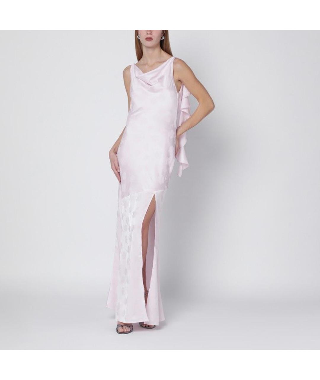 ROTATE Розовое полиэстеровое повседневное платье, фото 2