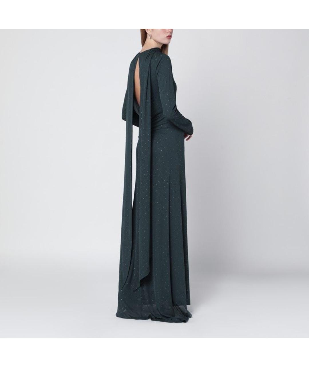 ROTATE Зеленые полиэстеровое повседневное платье, фото 3