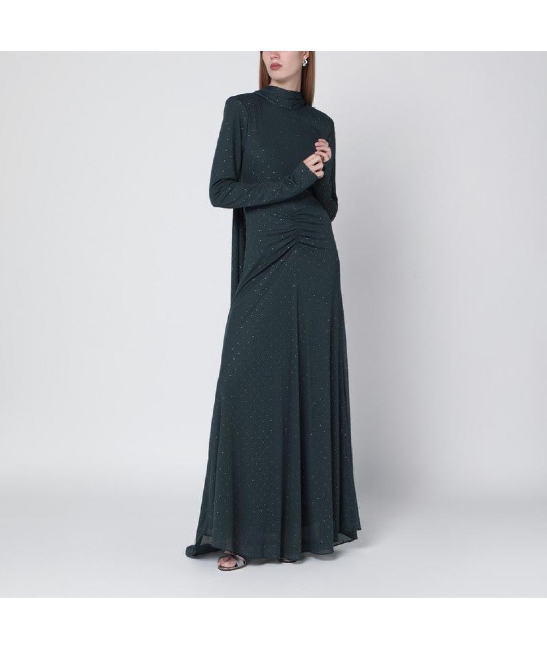 ROTATE Зеленые полиэстеровое повседневное платье, фото 2