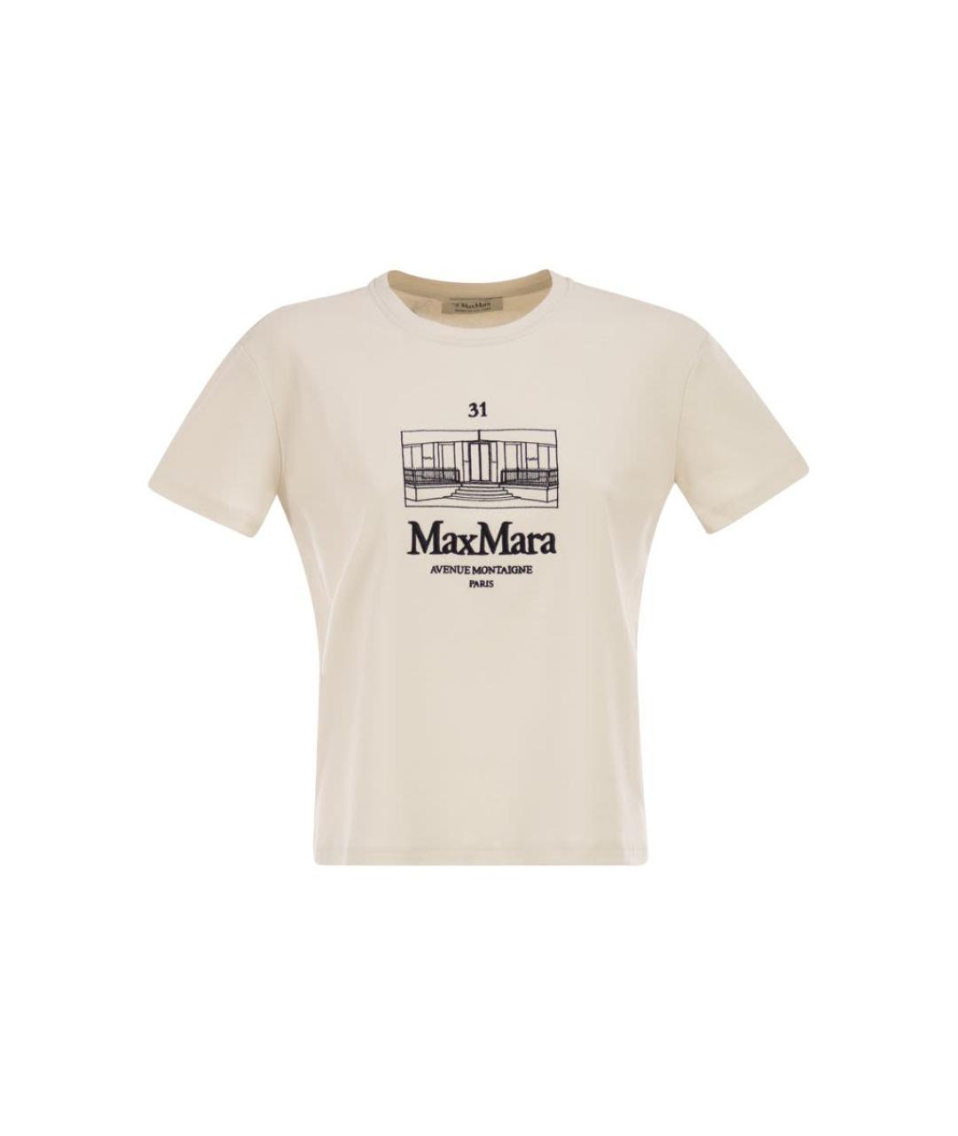 'S MAX MARA Бежевая хлопковая футболка, фото 1