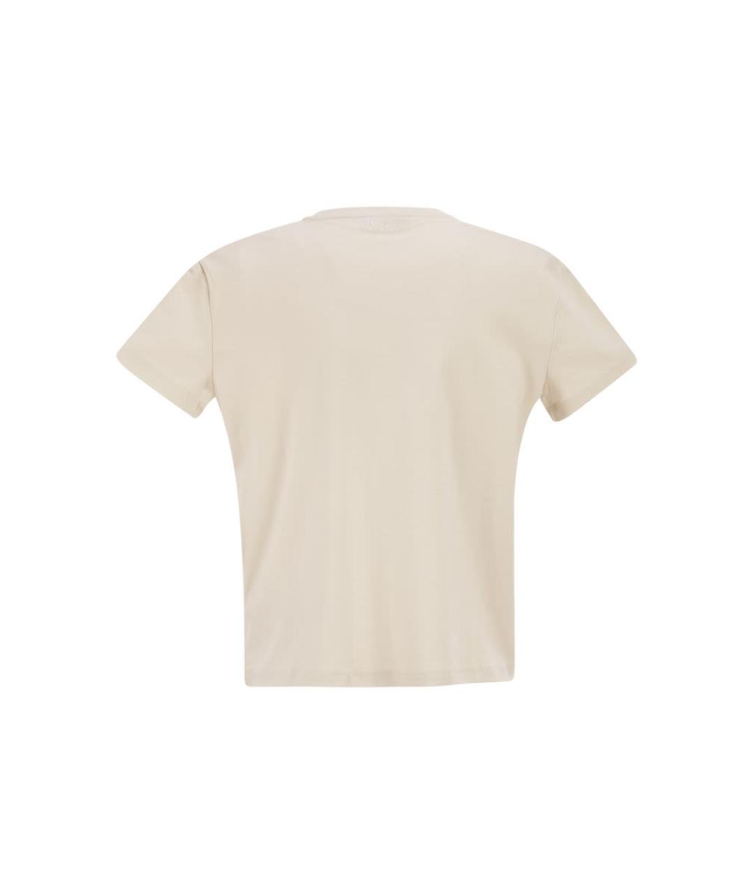 'S MAX MARA Бежевая хлопковая футболка, фото 2